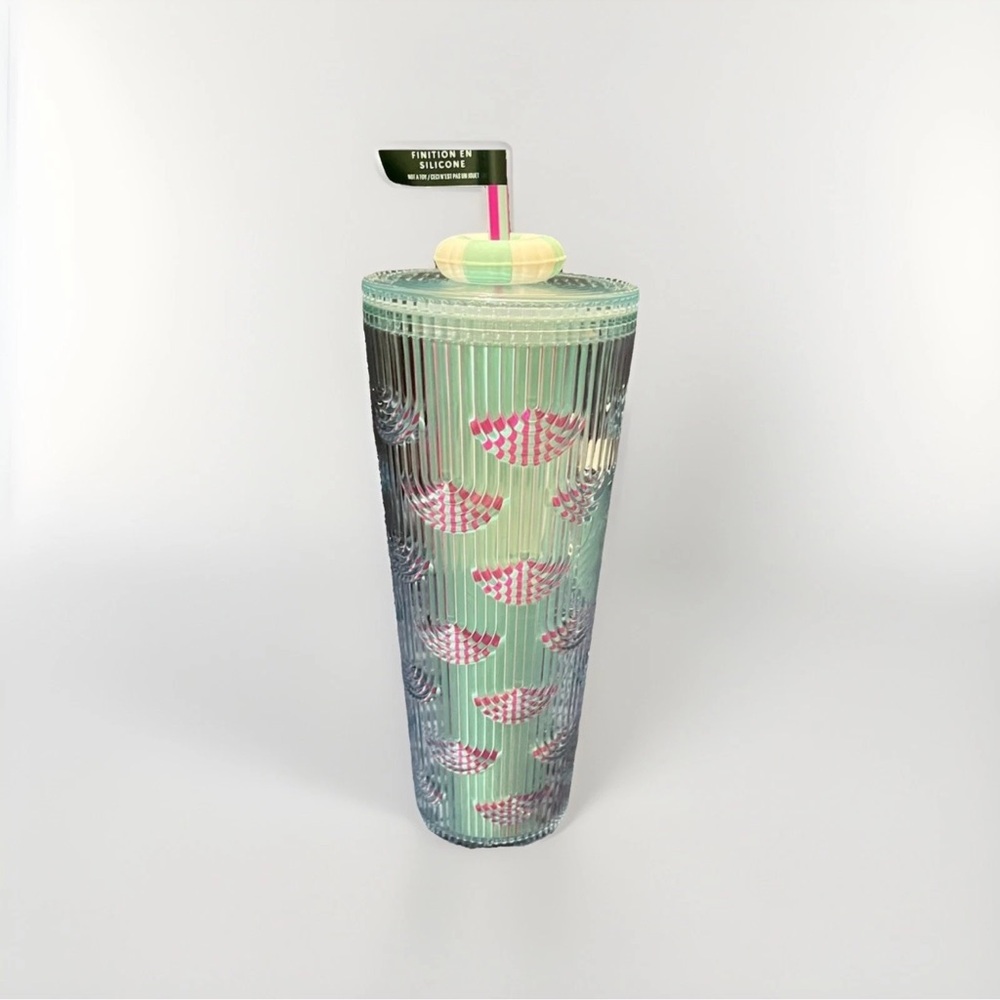 NWT🏝️Starbucks Shell Color Shifting Blue Pool Floaty Straw Topper Charm Tumbler